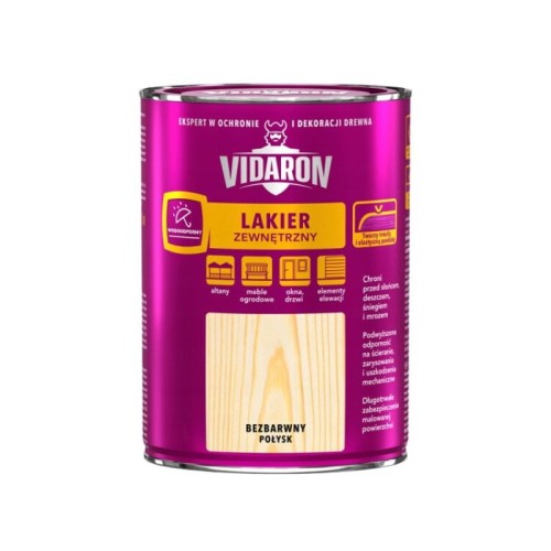 VIDARON Lakier Zewnętrzny bezbarwny połysk 750 ml