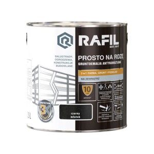 Rafil emalia prosto na rdzę czarny młotkowy 2,5 L