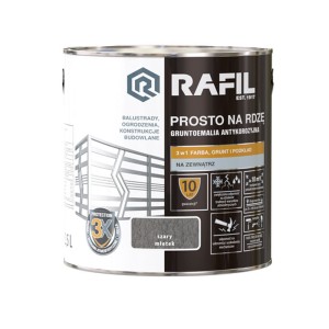 Rafil emalia prosto na rdzę szary młotkowy 2,5 L