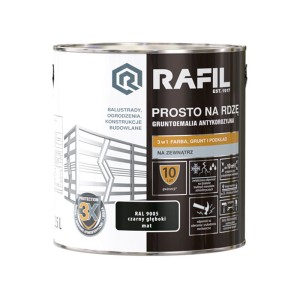 Rafil emalia prosto na rdzę czarny głęboki mat 2,5 L