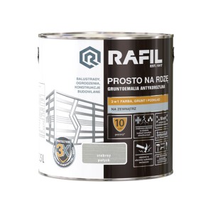 Rafil emalia prosto na rdzę srebrny połysk 2,5 L