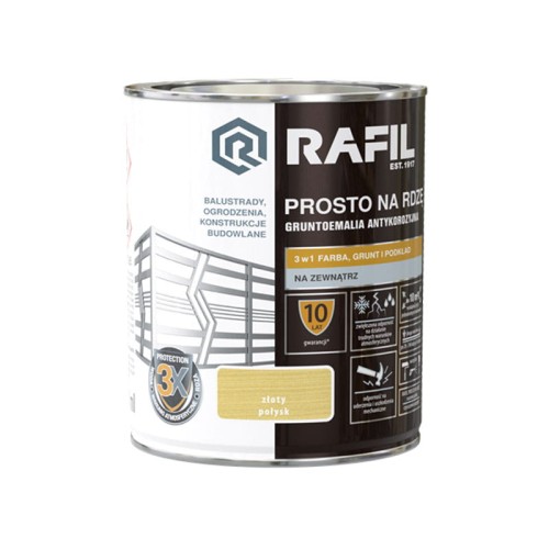 Rafil emalia prosto na rdzę złoty połysk 0,75 L