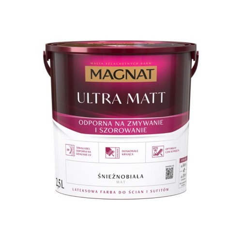 MAGNAT ULTRA MATT FARBA LATEKSOWA BIAŁA 2,5 L