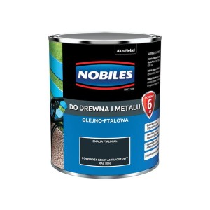 NOBILES FTALONAL FARBA ALKIDOWA szary antracytowy RAL 7016 Półpołysk 0,7L 