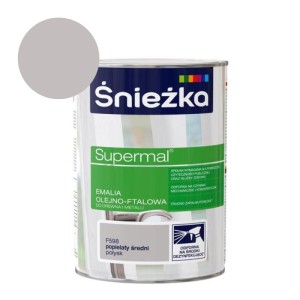 ŚNIEŻKA SUPERMAL Emalia olejno-ftalowa popielaty średni połysk F598 0,8L