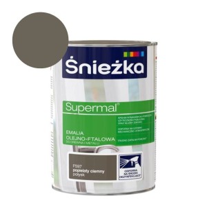ŚNIEŻKA SUPERMAL Emalia olejno-ftalowa popielaty ciemny połysk F597 0,8L