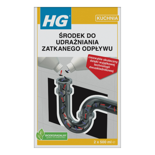 HG Środek Do Udrażniania Zatkanego Odpływu Podwójna Moc 0,5L