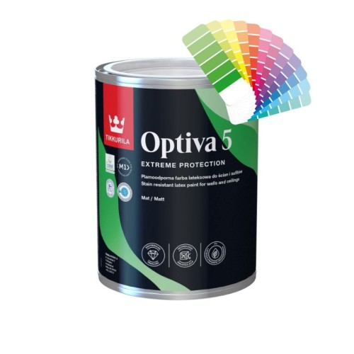 TIKKURILA Farba Lateksowa Optiva Matt 5 0,9L baza C