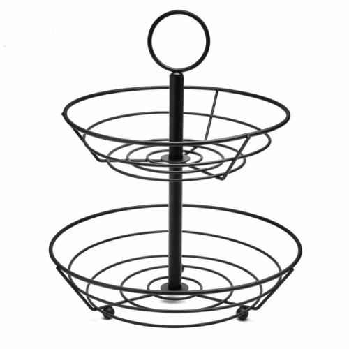 TADAR Kosz na owoce Astoria 2-poziomowy czarny 30,5x26 cm