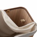 TADAR Bambusowy kosz pojemnik na pranie z pokrywą 60L