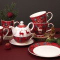 FLORINA Talerz deserowy świąteczny Comet 20 cm porcelanowy