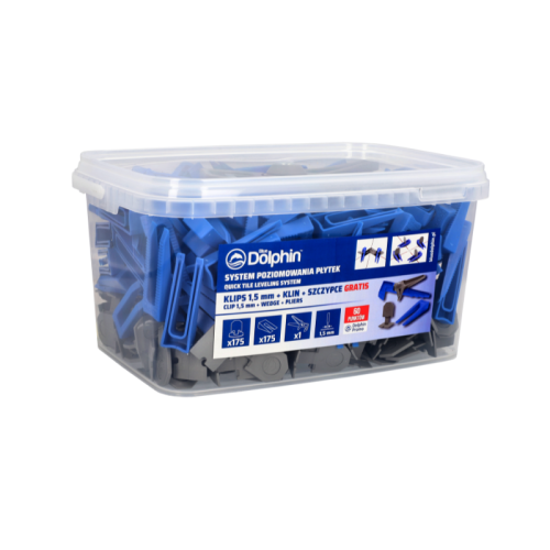 Blue Dolphin System poziomowania płytek klips 1,5mm + klin + szczypce gratis