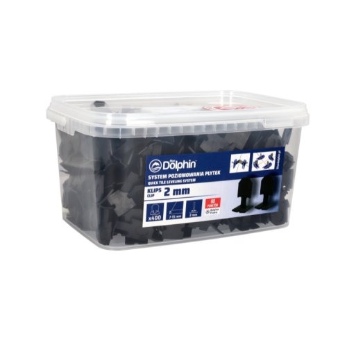 Blue Dolphin System Poziomowania Płytek klips 2mm 400szt. + Gratis 100szt. krzyżyki dystansowe 2mm