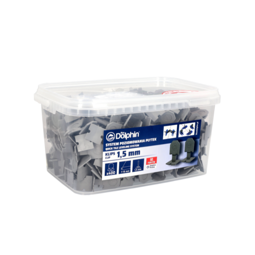 Blue Dolphin System Poziomowania Płytek klips 1,5mm 400szt. + Gratis 100szt. krzyżyki dystansowe 1,5mm