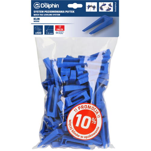Blue Dolphin System Poziomowania Płytek Klin 100szt. + 10% gratis