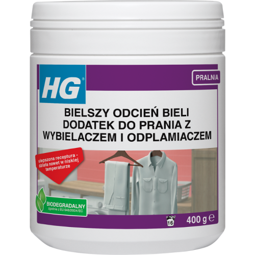 HG Bielszy Odcień Bieli Dodatek Do Prania Z Wybielaczem I Odplamiaczem 400g