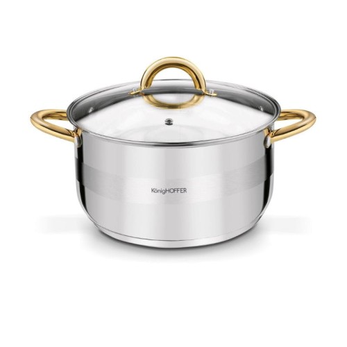 KonigHOFFER Garnek Faro Gold 24 cm 5,9L stal nierdzewna