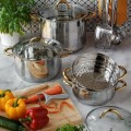 KonigHOFFER Garnek Faro Gold 24 cm 5,9L stal nierdzewna