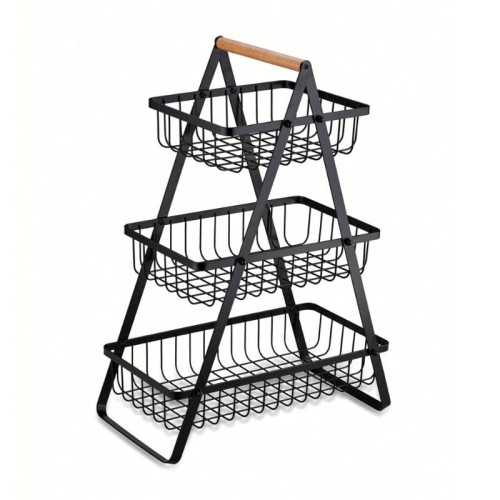 TADAR Kosz uniwersalny 3-poziomowy 33,5x19x46,5 cm czarny