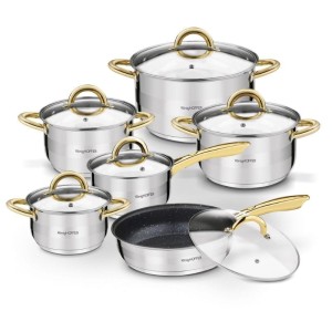 KonigHOFFER Zestaw garnków FARO GOLD 12 elementów