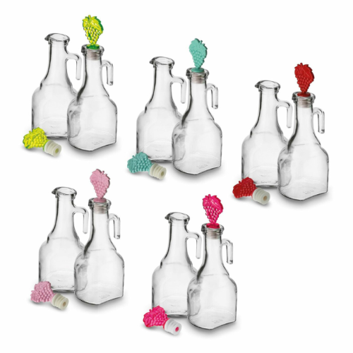 Tadar Butelki na oliwę szklane Sarina 250 ml 2 sztuki mix kolorów