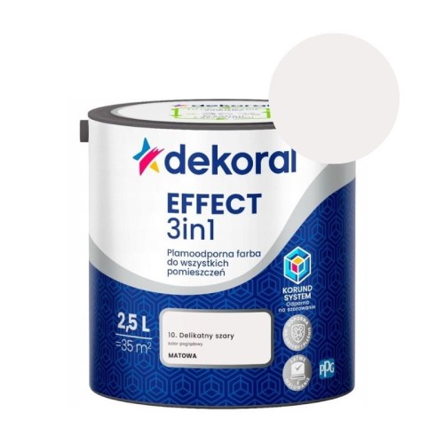 DEKORAL Farba EFFECT 3in1 delikatny szary 2,5L
