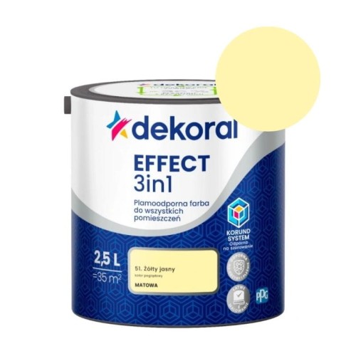 DEKORAL Farba EFFECT 3in1 żółty jasny 2,5L