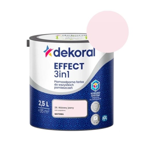 DEKORAL Farba EFFECT 3in1 różowy jasny 2,5L