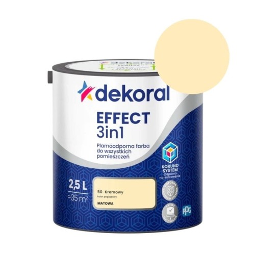 DEKORAL Farba EFFECT 3in1 kremowy 2,5L