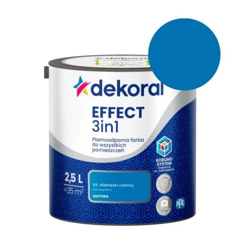 DEKORAL Farba EFFECT 3in1 niebieski ciemny 2,5L