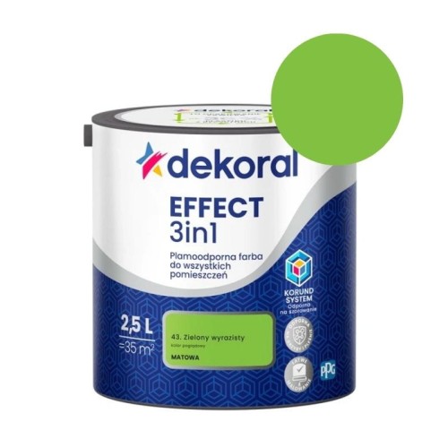 DEKORAL Farba EFFECT 3in1 zielony wyrazisty 2,5L