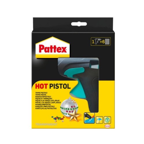 PATTEX Pistolet do kleju termiczny + 6 pałeczek kleju komplet