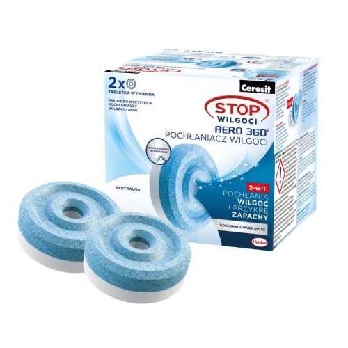 CERESIT Stop Wilgoci Tabletka wymienna AREO 2x450g neutralne