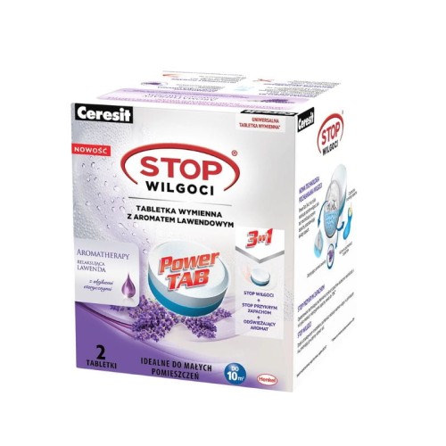 CERESIT Stop Wilgoci Tabletka wymienna Power Tab 2x300g lawendowy aromat