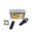 HARDY System poziomowania płytek 1,5 mm, klipsy 300 szt. kliny 100 szt. wiaderko