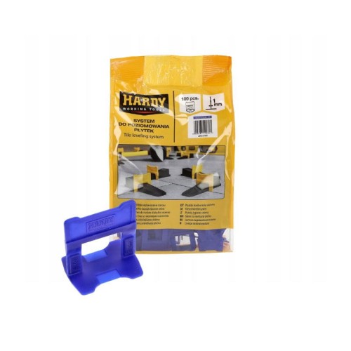 HARDY System poziomowania płytek 1 mm, klipsy 100 szt.