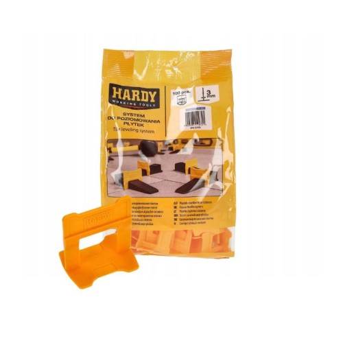 HARDY System poziomowania płytek 3 mm, klipsy 100 szt.