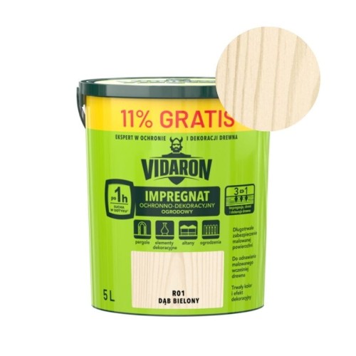 VIDARON Impregnat ochronno-dekoracyjny ogrodowy R01 dąb bielony 5L