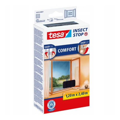 TESA Moskitiera do okien COMFORT 1,2mx2,4m czarna