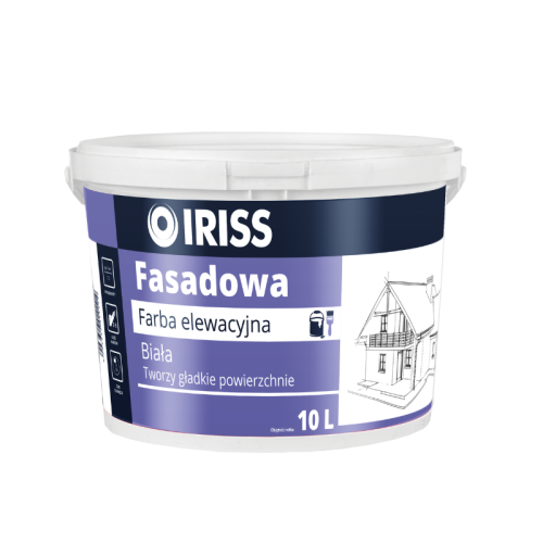 IRISS Farba Akrylowa Zewnętrzna Fasadowa 10 L Biała