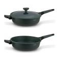 STARKE PRO Patelnia marmurowa z pokrywką Viridi 28 cm głęboka