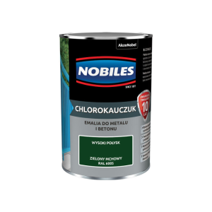 NOBILES Chlorokauczuk Zielony Mchowy RAL6005 wysoki połysk 0,9L 