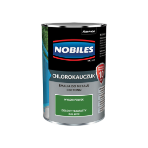 NOBILES Chlorokauczuk Zielony Trawiasty RAL6010 wysoki połysk 0,9L