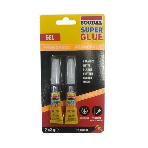 SOUDAL Superszybki klej cyjanoakrylowy Super Glue Gel 2x3G