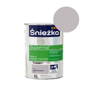 ŚNIEŻKA SUPERMAL Emalia olejno-ftalowa F107 popielaty średni mat 0,8L