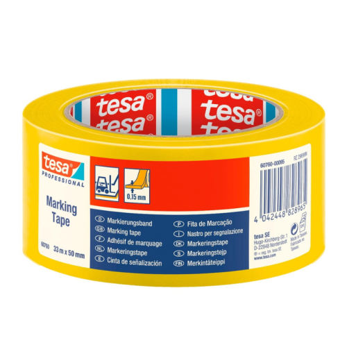 TESA Taśma ostrzegawcza żółta 33m x 50mm