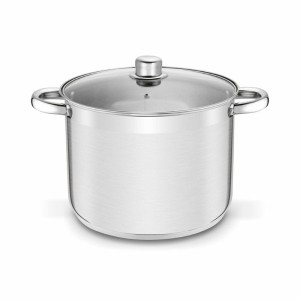 TADAR Garnek prosty ze stali nierdzewnej z pokrywką 10L