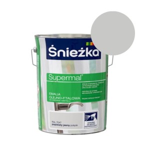 ŚNIEŻKA SUPERMAL Emalia olejno-ftalowa RAL7047 popielaty jasny połysk 5L