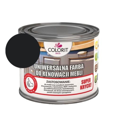 COLORIT Uniwersalna farba do renowacji mebli Czarny 375 ml