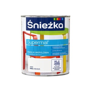 ŚNIEŻKA SUPERMAL Emalia akrylowa biały półpołysk A300 0,8L 